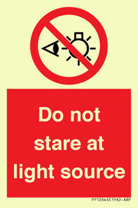 Do not stare at light source